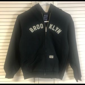 Blue marlin size 7 Brooklyn zip up black hoodie nwot